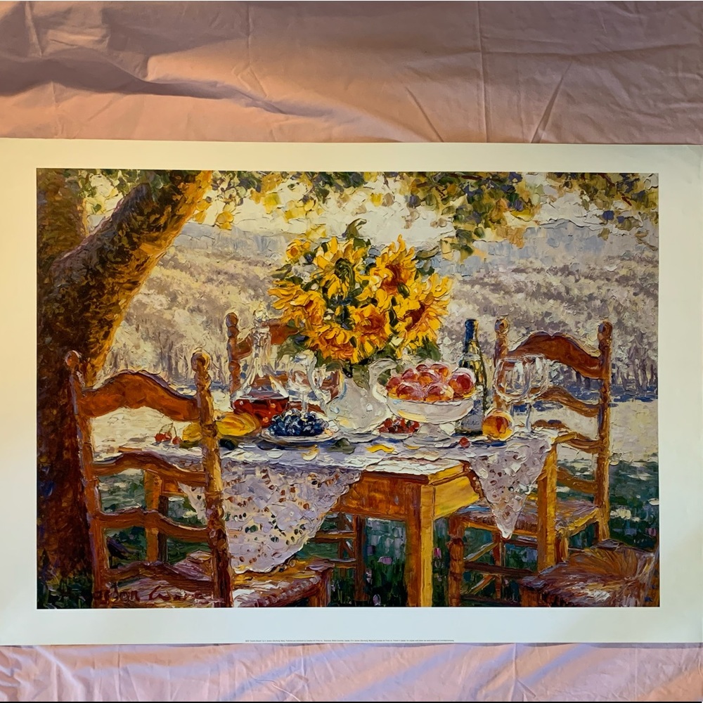 "Country Brunch" By H.Gordon(Sha-Kong) Wang.Candian Art Print 39 3/8" x 27 1/2"